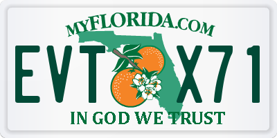 FL license plate EVTX71