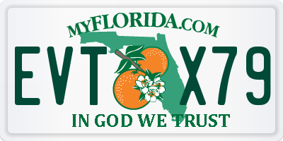 FL license plate EVTX79