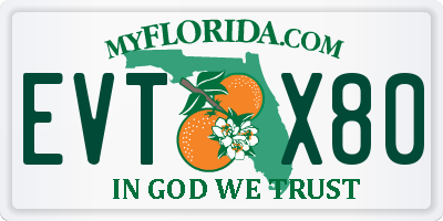 FL license plate EVTX80