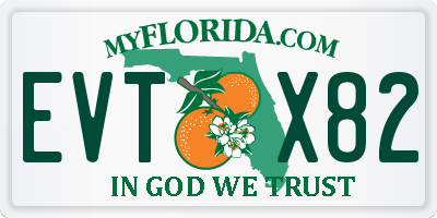 FL license plate EVTX82