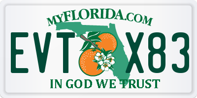 FL license plate EVTX83