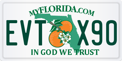 FL license plate EVTX90