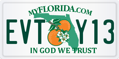 FL license plate EVTY13