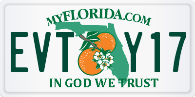 FL license plate EVTY17