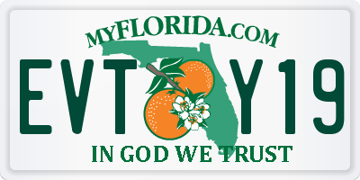 FL license plate EVTY19