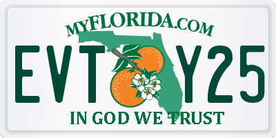 FL license plate EVTY25