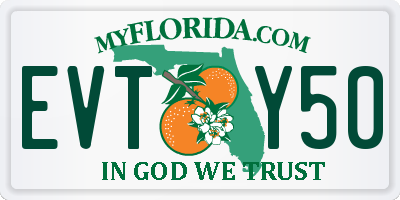 FL license plate EVTY50