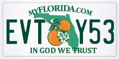 FL license plate EVTY53