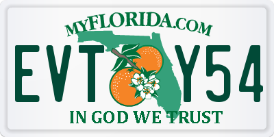 FL license plate EVTY54