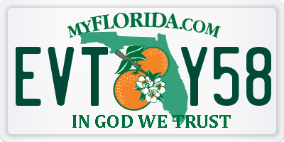 FL license plate EVTY58
