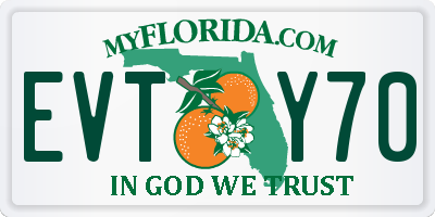 FL license plate EVTY70