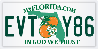 FL license plate EVTY86