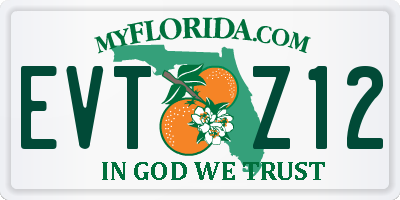 FL license plate EVTZ12