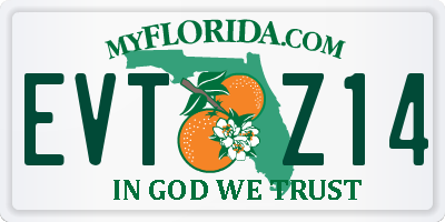 FL license plate EVTZ14