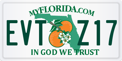 FL license plate EVTZ17