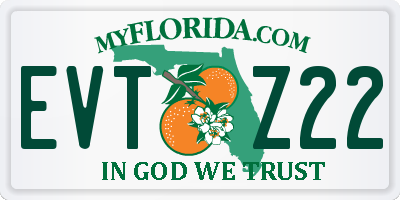 FL license plate EVTZ22