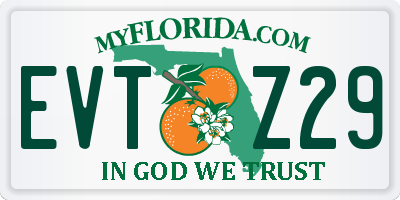 FL license plate EVTZ29