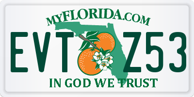 FL license plate EVTZ53