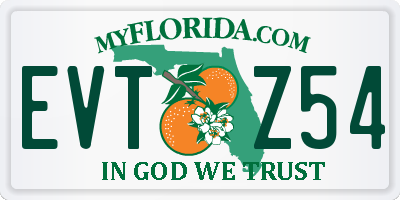 FL license plate EVTZ54