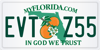 FL license plate EVTZ55