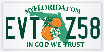 FL license plate EVTZ58