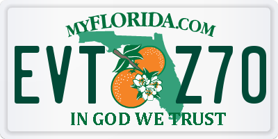 FL license plate EVTZ70