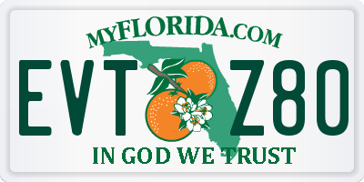 FL license plate EVTZ80