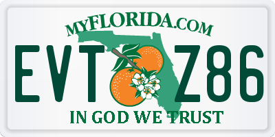 FL license plate EVTZ86