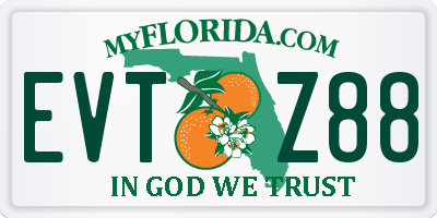 FL license plate EVTZ88