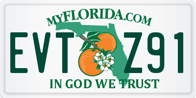 FL license plate EVTZ91