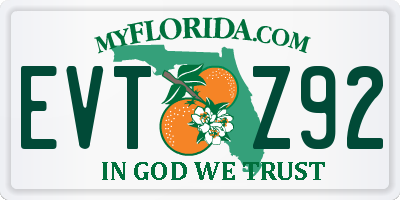FL license plate EVTZ92