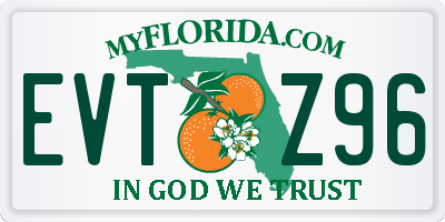 FL license plate EVTZ96