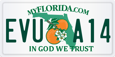 FL license plate EVUA14