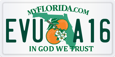FL license plate EVUA16