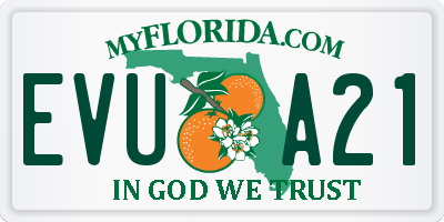 FL license plate EVUA21