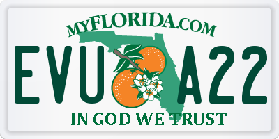 FL license plate EVUA22