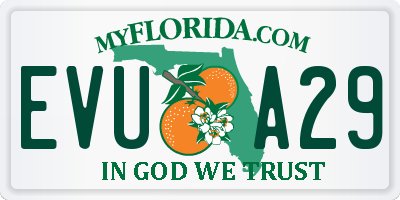 FL license plate EVUA29