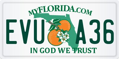 FL license plate EVUA36