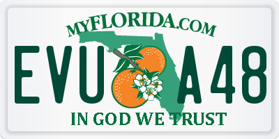 FL license plate EVUA48