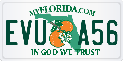 FL license plate EVUA56