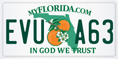 FL license plate EVUA63