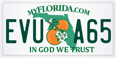 FL license plate EVUA65