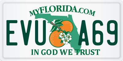 FL license plate EVUA69