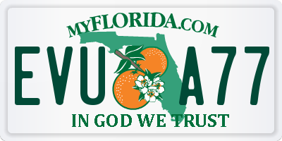 FL license plate EVUA77
