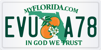 FL license plate EVUA78