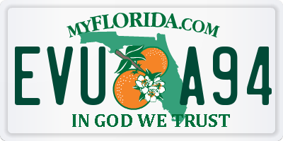 FL license plate EVUA94