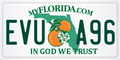 FL license plate EVUA96