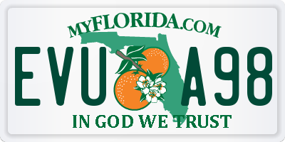 FL license plate EVUA98