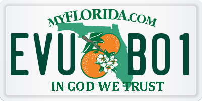 FL license plate EVUB01