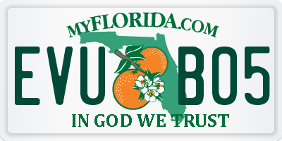FL license plate EVUB05